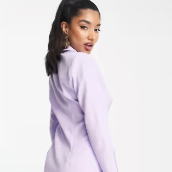 NWT SAINT GENIES LILAC Office OccassionTrench Coat Blazer Zipper Cuff Dress 28 - Picture 2 of 10